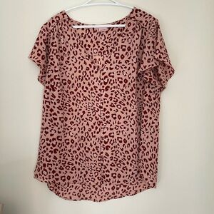 Pink Short Sleeve Blouse with Relaxed Fit
